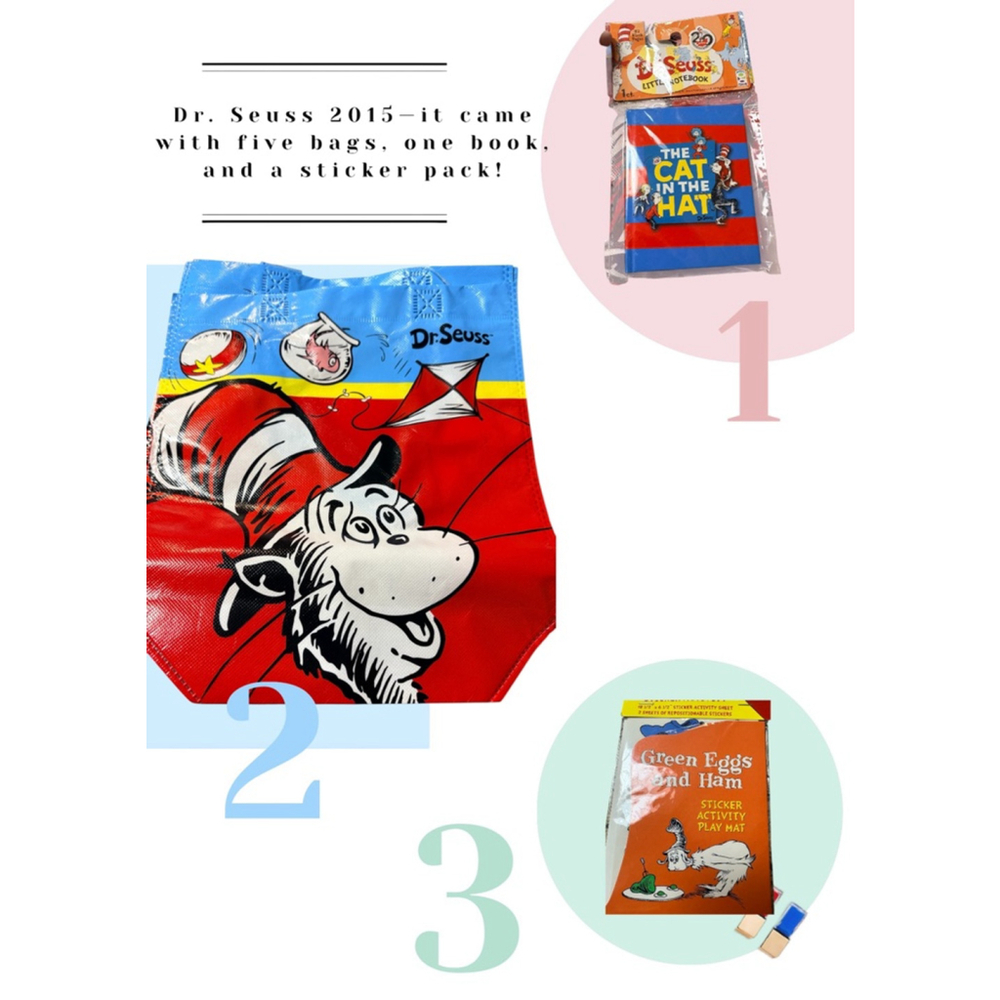 Dr. Seuss 2017 Collection - 5 Bags, a Notebook, and a Sticker Activity Set NWT